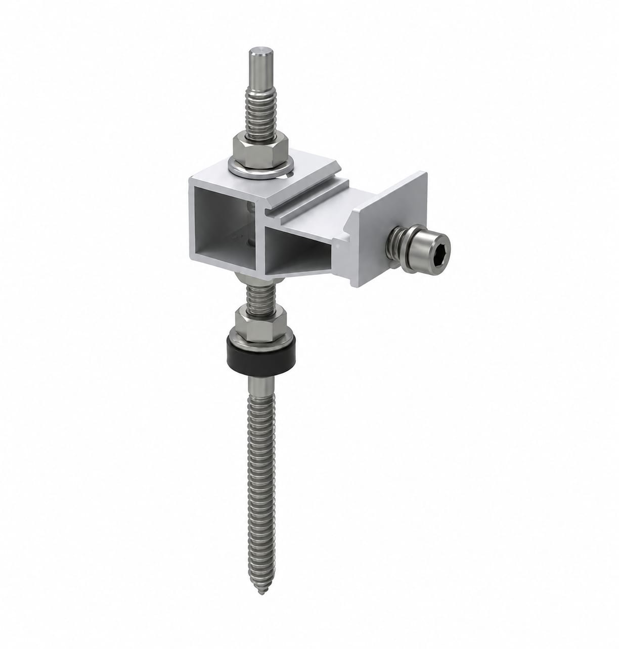 Haken-Bolzen + Alu-Klemme M10×250 mm